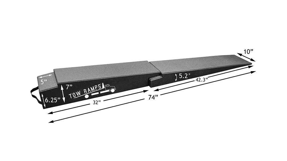 BT-TT-7-10-2 Race Ramps 6 2 Two-Piece Solid Car Tow Ramps for Flatbed Tow Trucks - 10000 lb GVW Capacity per Pair