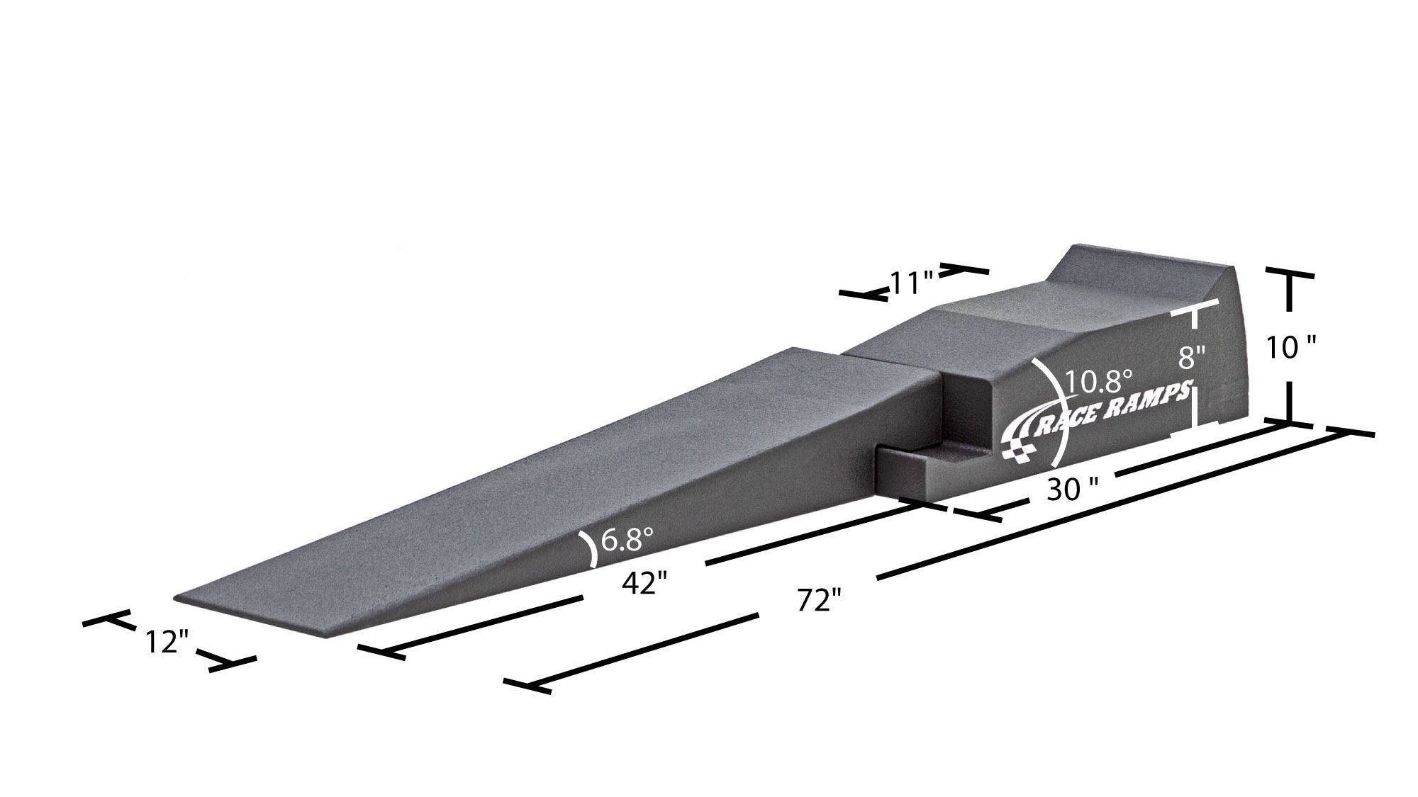 RR-72-2 Race Ramps 72 Two-Piece Low-Profile Car Service Ramps - 6000 lb GVW Capacity per Pair