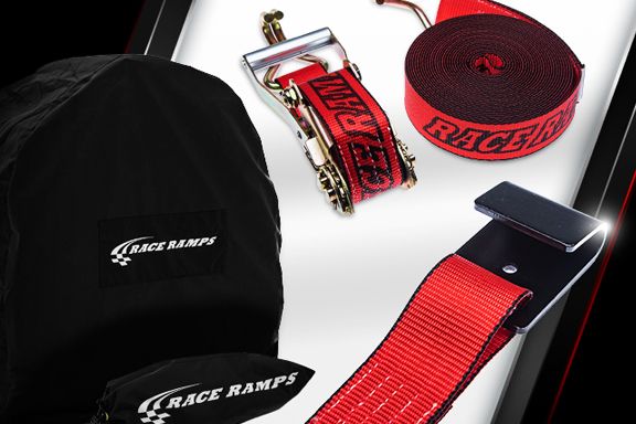 Card image cap for Race Ramps Ratchet Straps, Wheel Nets and Tire Covers