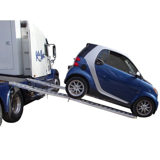 02-12-144-06-S 12 L x 12 W Aluminum Plate End Folding Smart Car Trailer Ramps - 2000 lb per axle Capacity