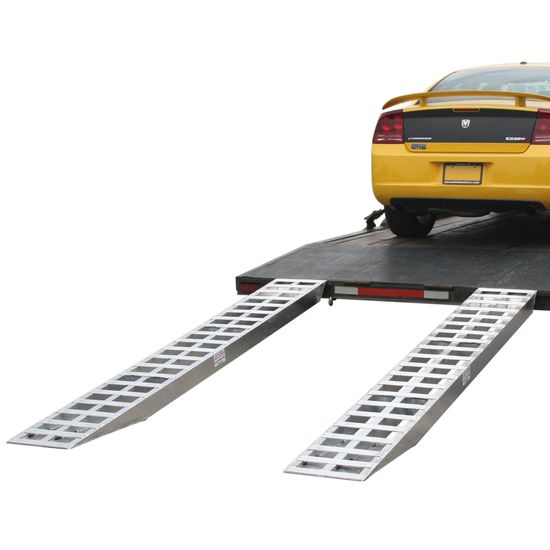 05-20-120-01 10 L x 20 W Knife Foot Aluminum Pin-On End Car Trailer Ramps - 5000 lb per axle Capacity