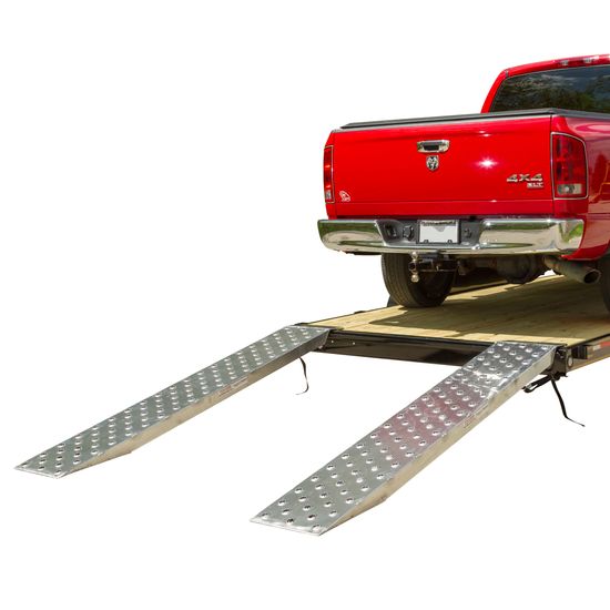 05-TTRAMP-FLAT-PP EZ Traction Aluminum Plate End Car Trailer Ramps - 5000 lb per axle Capacity
