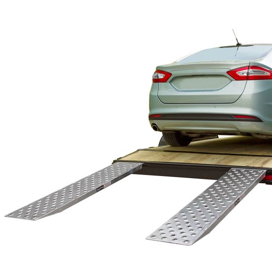 05-TTRAMP-HOOK-PP EZ Traction Hook End Aluminum Car Trailer Ramps - 5000 lb per axle Capacity