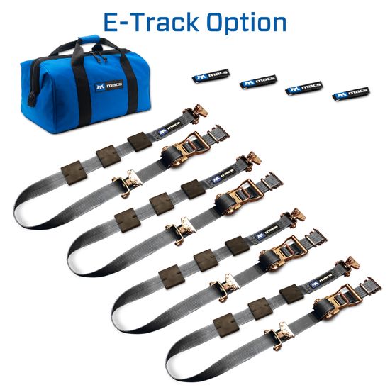511002 2 x 10 Tire Block Strap Pack with E-Track Ends - Black