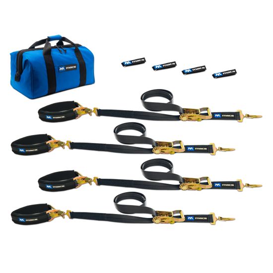 511606 2 x 6 Pro Pack Premium Tie-Down Strap Kit with 24 Axle Strap Sewn Fixed Ends - Black