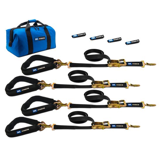 511646 2 x 6 Pro Pack Premium Tie-Down Strap Kit with 40 Axle Strap Sewn Fixed Ends - Black