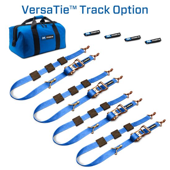 512001 2 x 10 Tire Block Strap Pack with VersaTie Track Ends - Blue