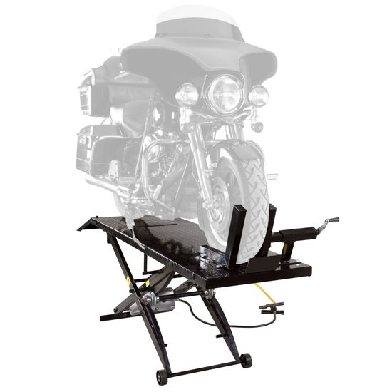 BW-1000A Black Widow Pneumatic Motorcycle Lift Table - 1000 lb Capacity