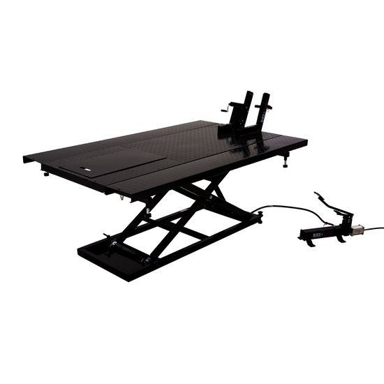 BW-1500AH-Z Black Widow Extra-Wide MotorcycleATV Lift Table Pneumatic or Hydraulic - 1500 lb Capacity