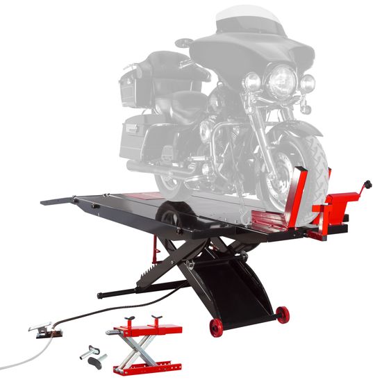 BW-PROLIFT-HDXW Black Widow ProLift Extra-Wide Pneumatic Motorcycle Lift Table - 1500 lb Capacity