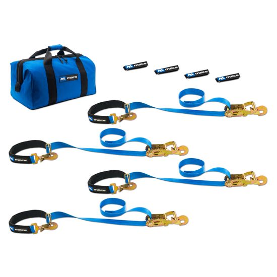 SPR-PK-2IN-KIT-W-INTG-AS-DIR-HK-END Super Pack 2 Tie-Down Strap Kit with Integrated Axle Straps Direct Hook Ends