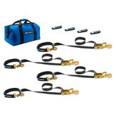 511118 2 x 8 Super Pack Tie-Down Strap Kit with Integrated Axle Straps Direct Hook Ends - Black