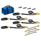 511617 2 x 6 Pro Pack Premium Tie-Down Strap Kit with 24 Axle Strap Direct Hook Ends  Chain Extensions - Black