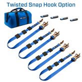 512000 2 x 10 Tire Block Strap Pack with Twisted Snap Hook Ends - Blue