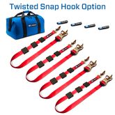 513000 2 x 10 Tire Block Strap Pack with Twisted Snap Hook Ends - Red