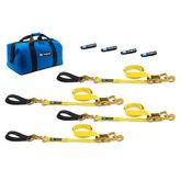 514218 2 x 8 Ultra Pack Tie-Down Straps with Detachable Axle Straps Direct Hook Ends - Yellow