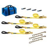 514226 2 x 6 Ultra Pack Tie-Down Straps with Detachable Axle Straps Direct Hook Ends  Chain Extensions - Yellow