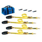 514608 2 x 8 Pro Pack Premium Tie-Down Strap Kit with 24 Axle Strap Sewn Fixed Ends - Yellow