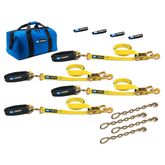 514617 2 x 6 Pro Pack Premium Tie-Down Strap Kit with 24 Axle Strap Direct Hook Ends  Chain Extensions - Yellow