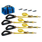 514648 2 x 8 Pro Pack Premium Tie-Down Strap Kit with 40 Axle Strap Sewn Fixed Ends - Yellow