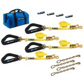 514657 2 x 6 Pro Pack Premium Tie-Down Strap Kit with 40 Axle Strap Direct Hook Ends  Chain Extensions - Yellow