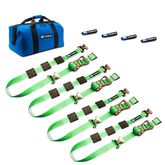 515002 2 x 10 Tire Block Strap Pack with E-Track Ends - Lime Green
