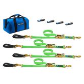 515206 2 x 6 Ultra Pack Tie-Down Straps with Detachable Axle Straps Sewn Fixed Ends - Lime Green