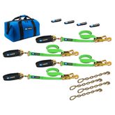 515617 2 x 6 Pro Pack Premium Tie-Down Strap Kit with 24 Axle Strap Direct Hook Ends  Chain Extensions - Lime Green