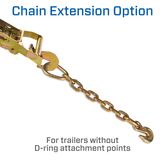 518617 2 x 6 Pro Pack Premium Tie-Down Strap Kit with 24 Black Axle Strap Direct Hook Ends  Chain Extensions - Orange 4