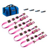 519002 2 x 10 Tire Block Strap Pack with E-Track Ends - Pink