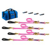 519208 2 x 8 Ultra Pack Tie-Down Straps with Detachable Axle Straps Sewn Fixed Ends - Pink