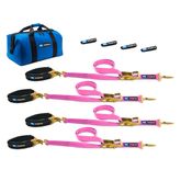 519606 2 x 6 Pro Pack Premium Tie-Down Strap Kit with 24 Axle Strap Sewn Fixed Ends - Pink